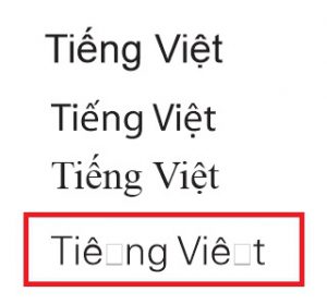 Lỗi font chữ