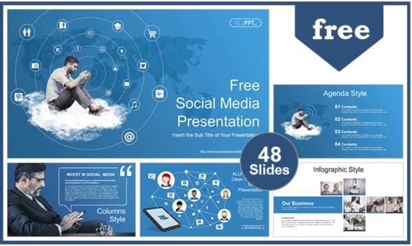 mẫu slide powerpoint social media