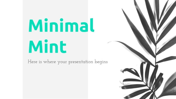 minimal mint powerpoint template